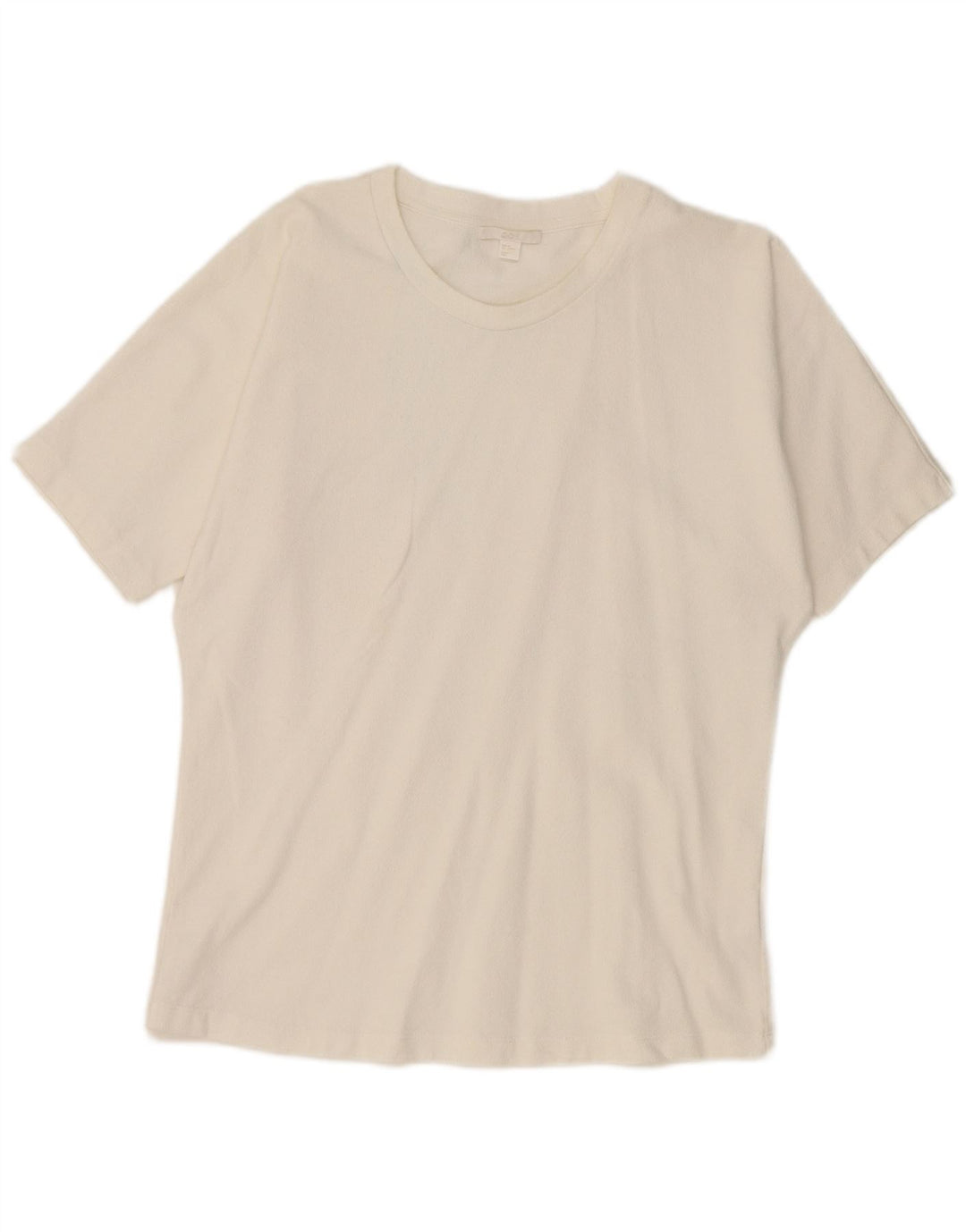 Cos Dame T-Shirt Top UK 14 Medium Hvid Bomuld