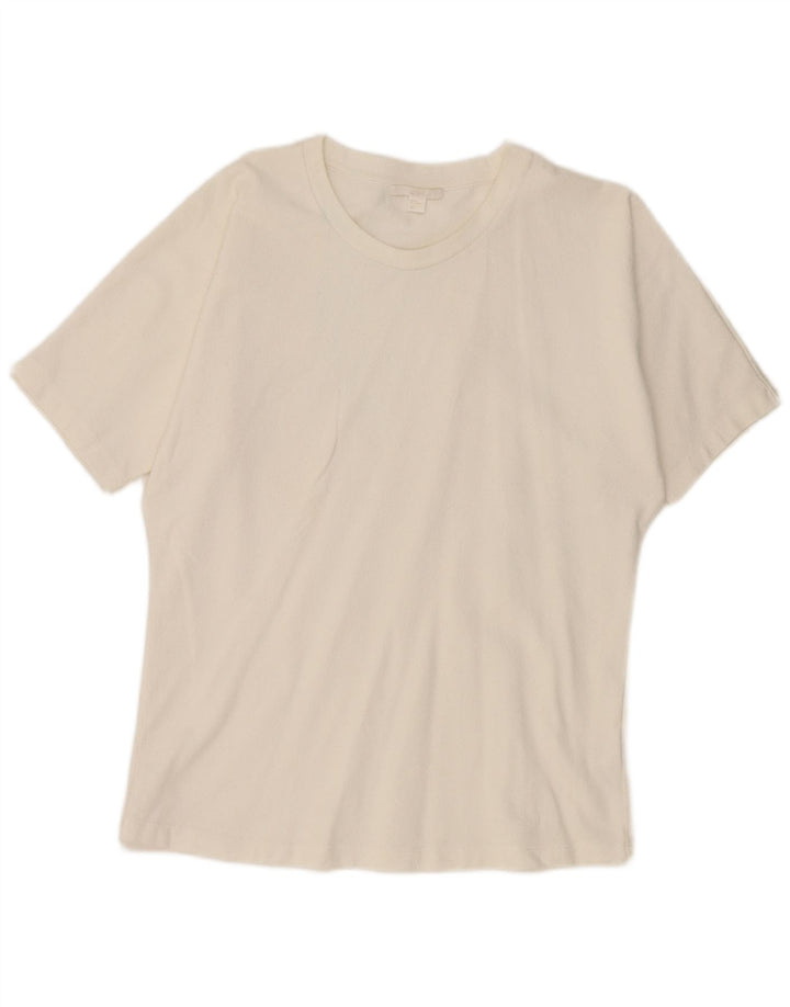 Cos Dame T-Shirt Top UK 14 Medium Hvid Bomuld