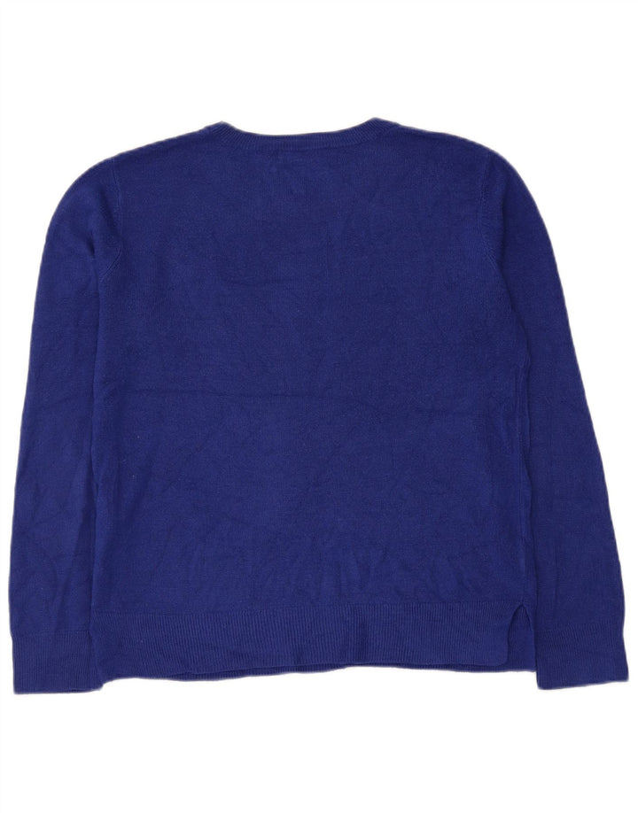 Marks & Spencer Dame Boat Neck Jumper Sweater UK 12 Medium Blue Acryl
