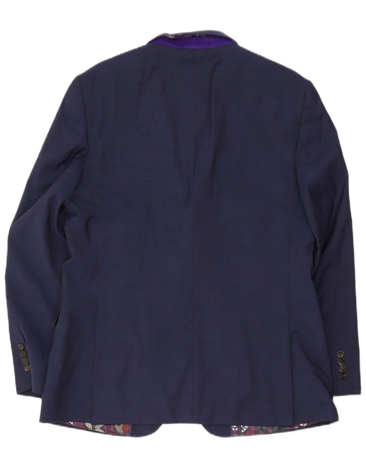 Ted Baker Herre 2 Button Blazer Jacket UK 44 2XL Navy Blue Wool