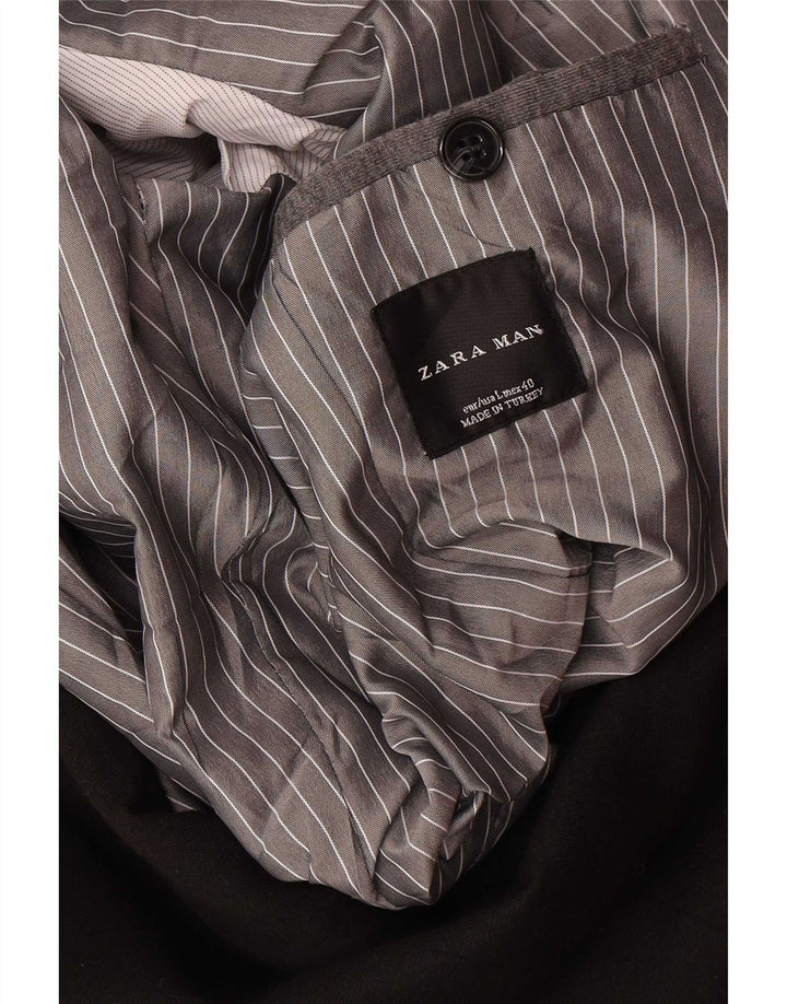 Zara Herre 1 Knap Blazer Jacket UK 40 Large Sort