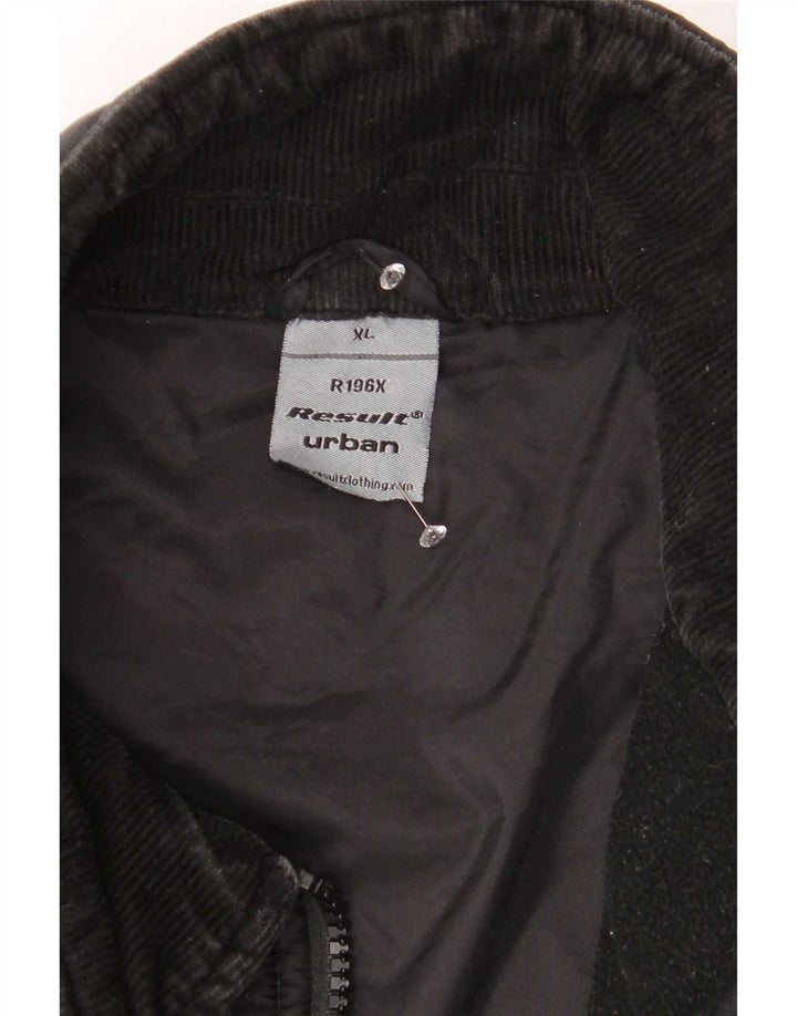 Vintage herre quiltet jakke UK 42 XL sort nylon