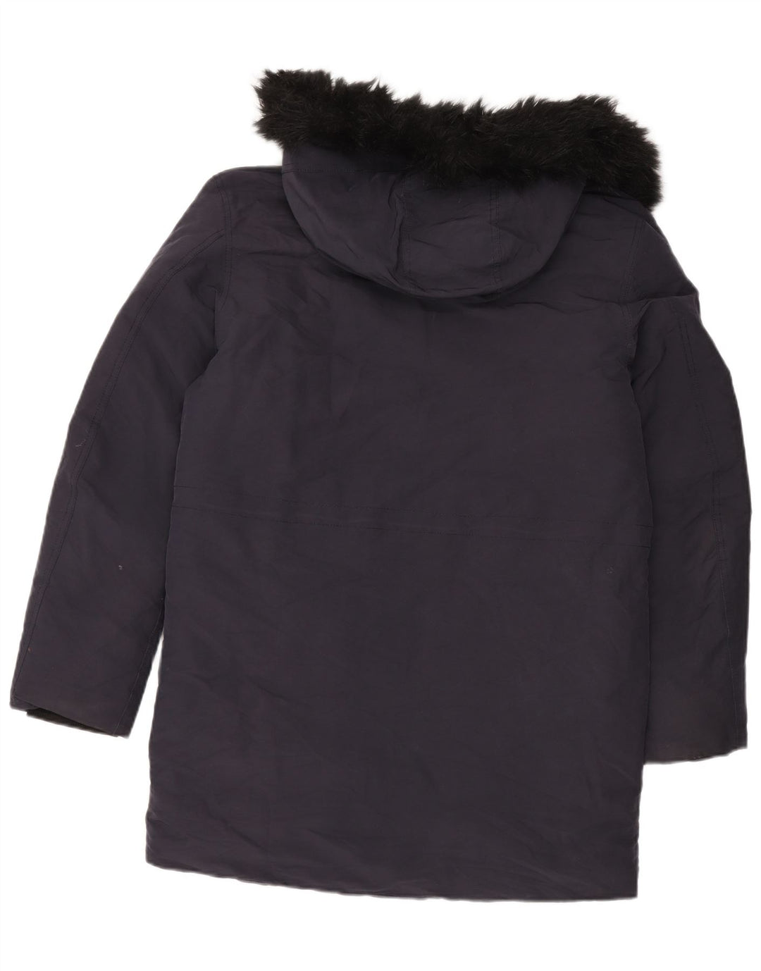 Zara Herre hættepolstret frakke UK 38 Medium Navy Blue Polyester