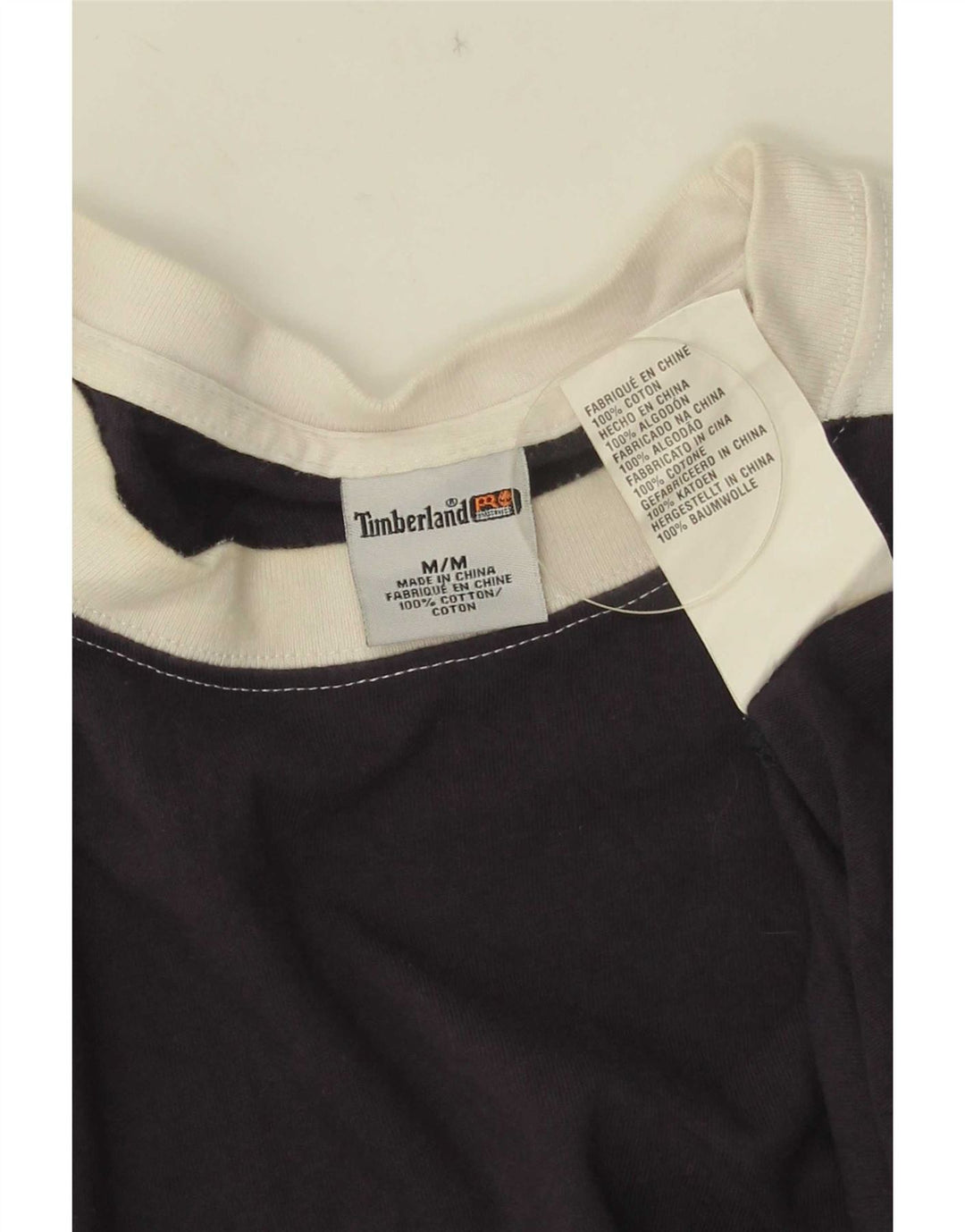 Timberland Herre grafisk T-shirt Top Medium Marineblå Colourblock Crosta