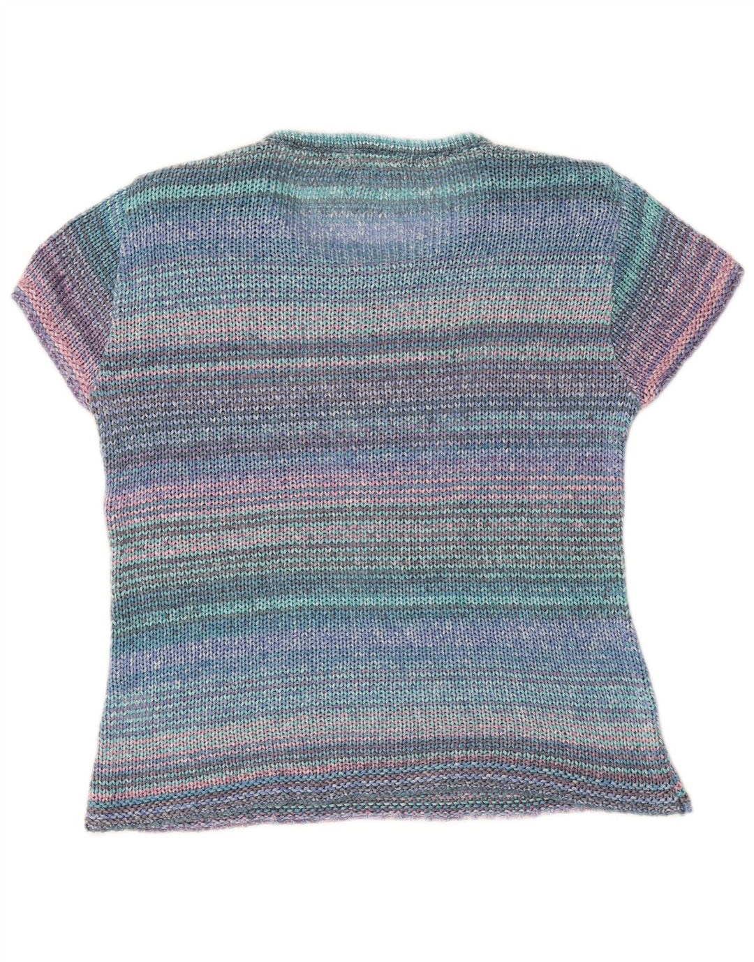 Vintage dame sweater med rund hals IT 42 Medium flerfarvet stribet