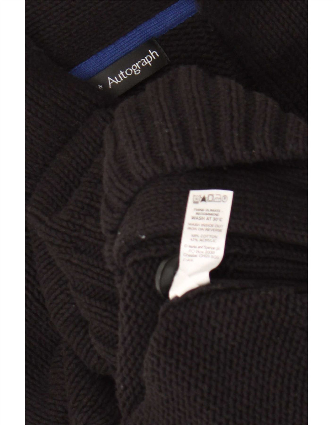 Marks & Spencer Herre Autograph Cardigan Sweater UK 38/40 Medium Black