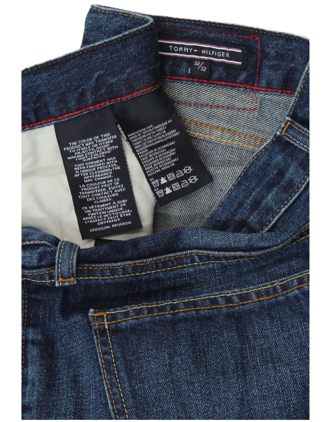 TOMMY HILFIGER Straight jeans til mænd W32 L32 blå bomuld