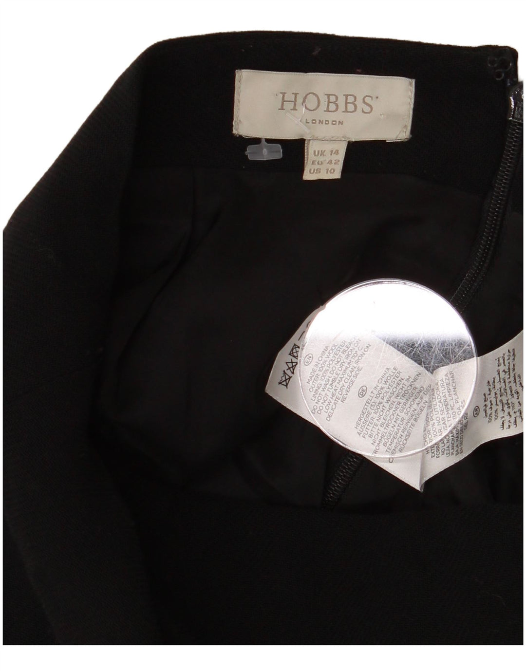 Hobbs Womens Pencil Skirt UK 14 Large W32 Black Wool