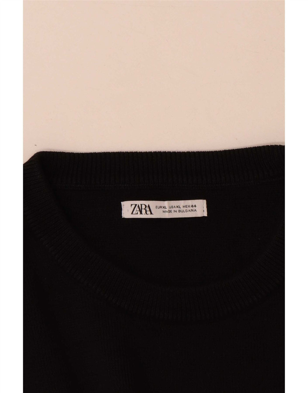 Zara Herre sweater med rund hals XL sort bomuld