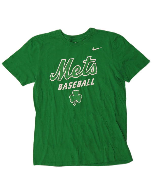 Nike Herre Mets Grafisk T-Shirt Top Stor Grøn Bomuld
