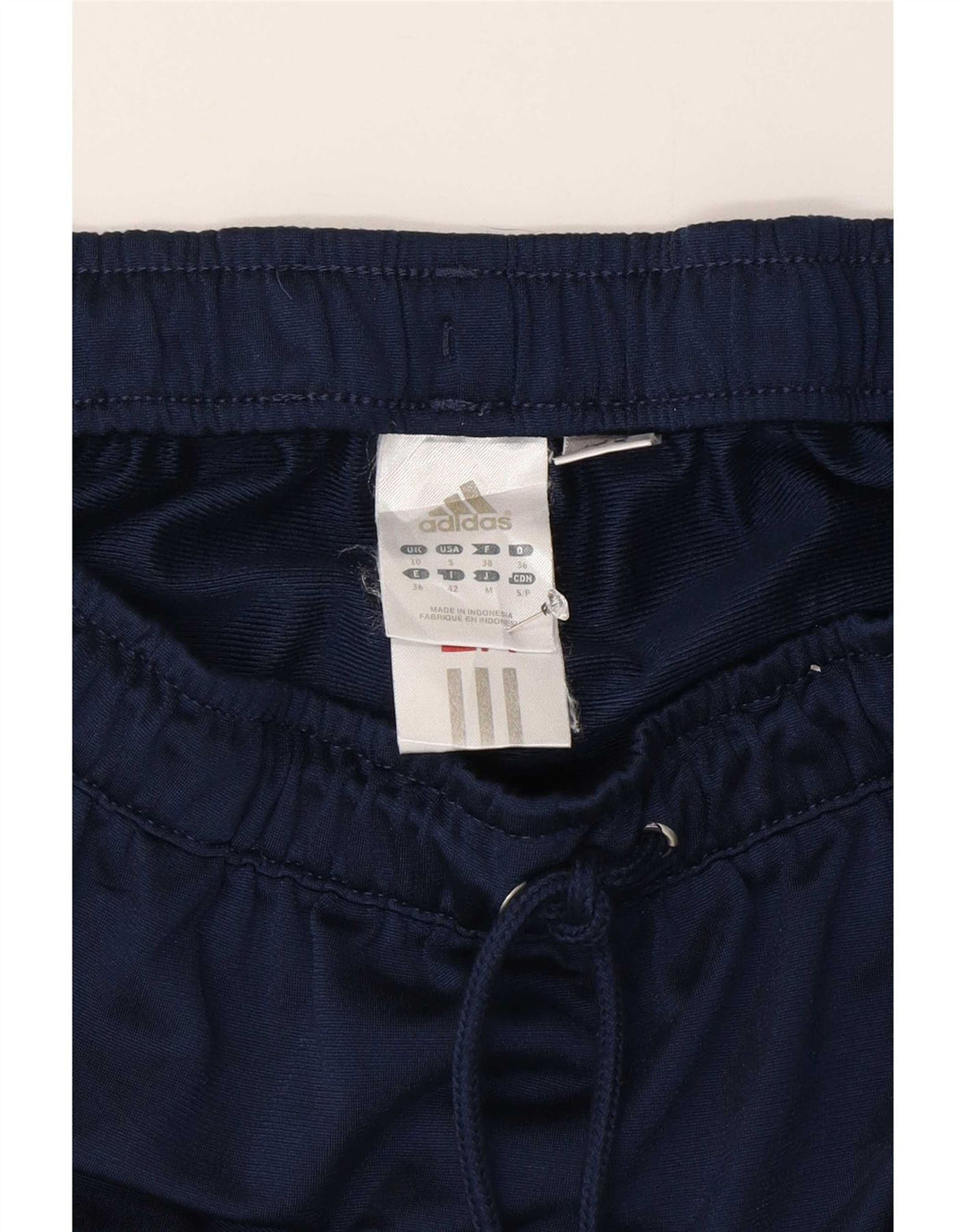 Adidas sportsshorts til kvinder UK 10 Små marineblå stribet polyester