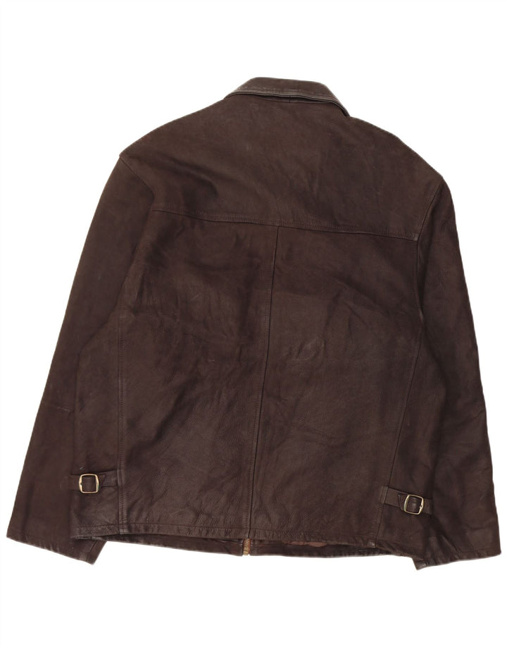 Vintage herre læderjakke UK 42 XL brunt læder