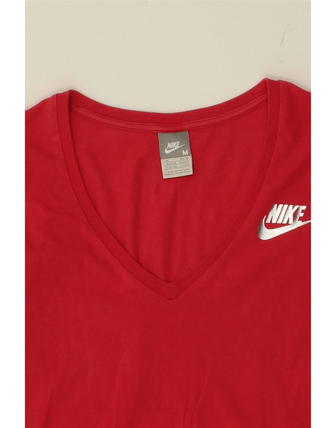 NIKE Womens T-Shirt Top UK 10/12 Medium Red Vintage Nike and Second-Hand Nike from Messina Hembry 