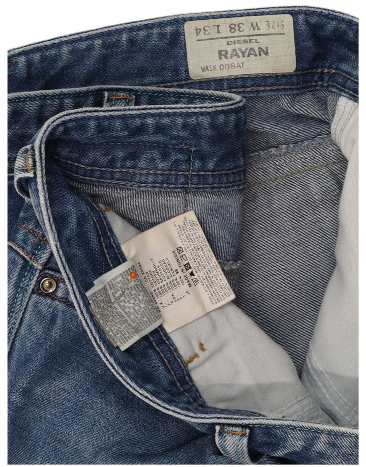 DIESEL Herre Rayan Fit Straight Jeans W38 L34 Blå Bomuld