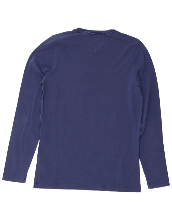 Tommy Hilfiger Herre Slim Fit Top Langærmet Lille Blå Bomuld