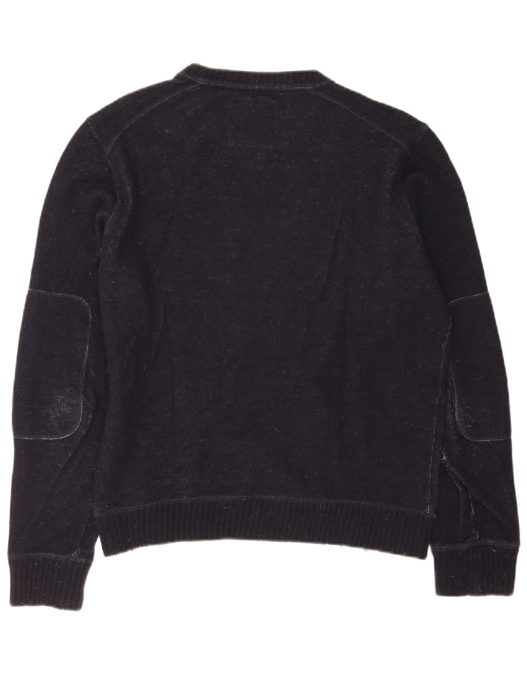 Woolrich Herre Grafisk Boat Neck Jumper Sweater Medium Navy Blue Uld