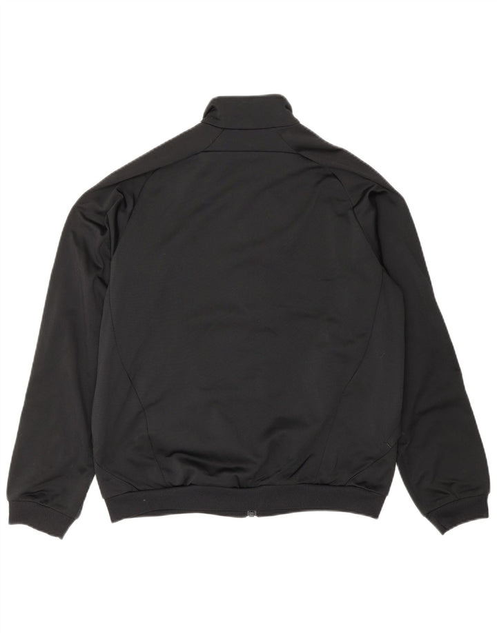 ADIDAS Boys Tracksuit Top Jacket 11-12 Years Black Polyester