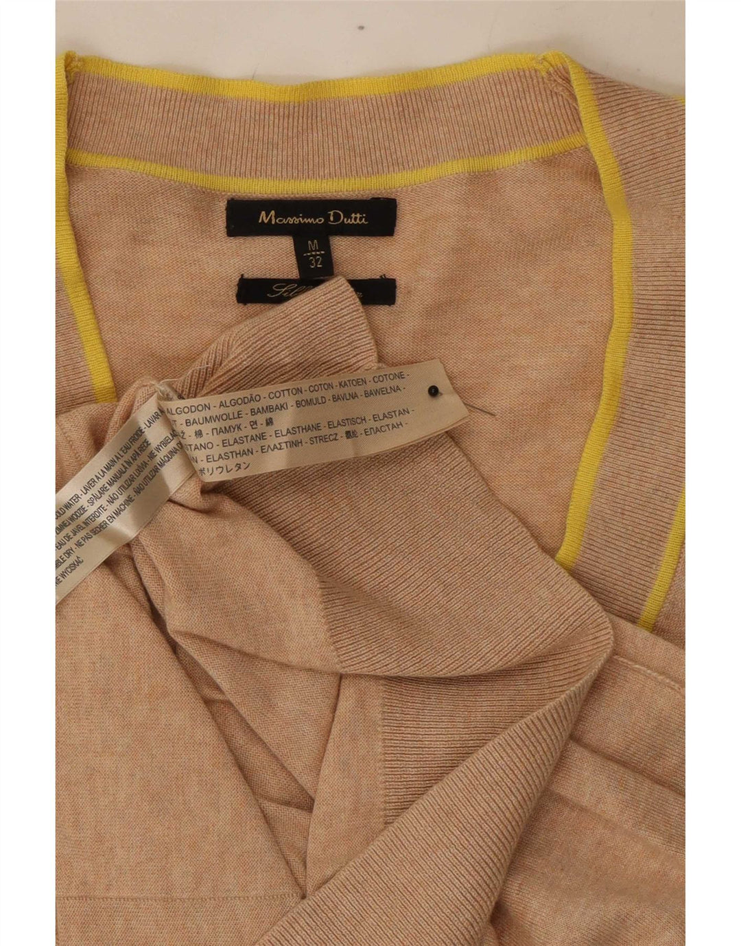 Massimo Dutti Dame Cardigan Sweater UK 12 Medium Beige Flecked Bomuld
