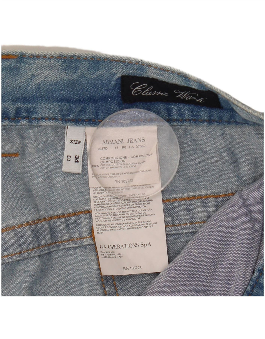 Armani Dame Slim Jeans W34 L33 Blå Bomuld