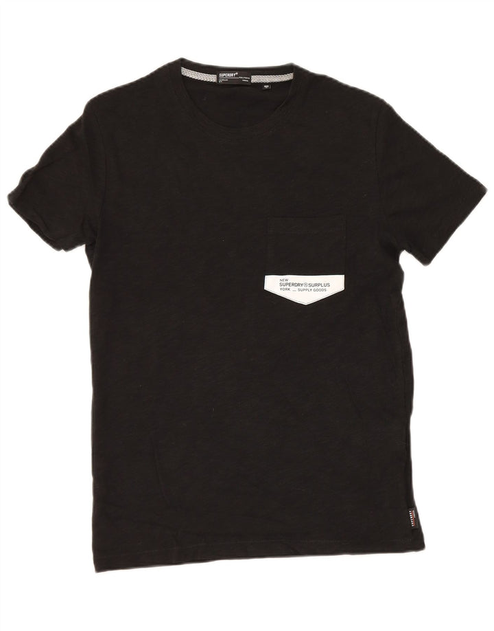 Superdry Herre T-shirt Top Lille sort Colourblock Bomuld