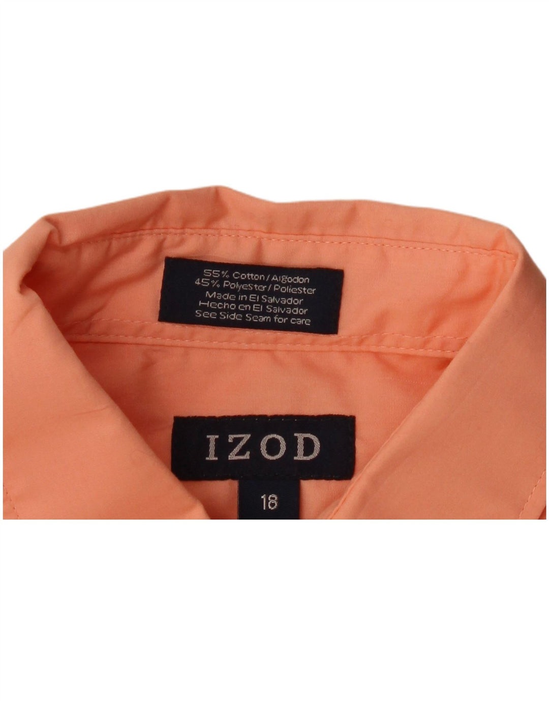 IZOD Boys Shirt 15-16 Years Orange Cotton