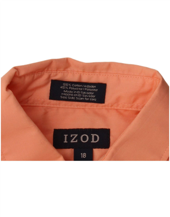 IZOD Boys Shirt 15-16 Years Orange Cotton