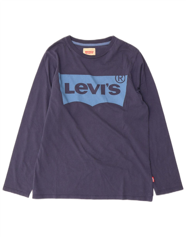 Levi's Boys grafisk top langærmet 13-14 år marineblå bomuld