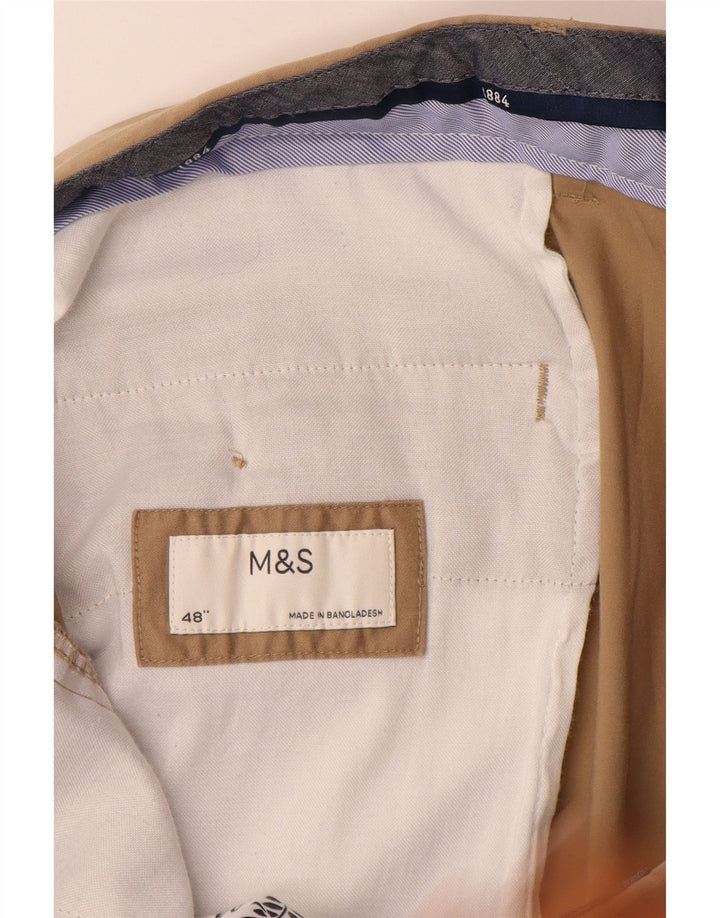 Marks & Spencer Herre Chino Shorts W48 4XL Beige Bomuld