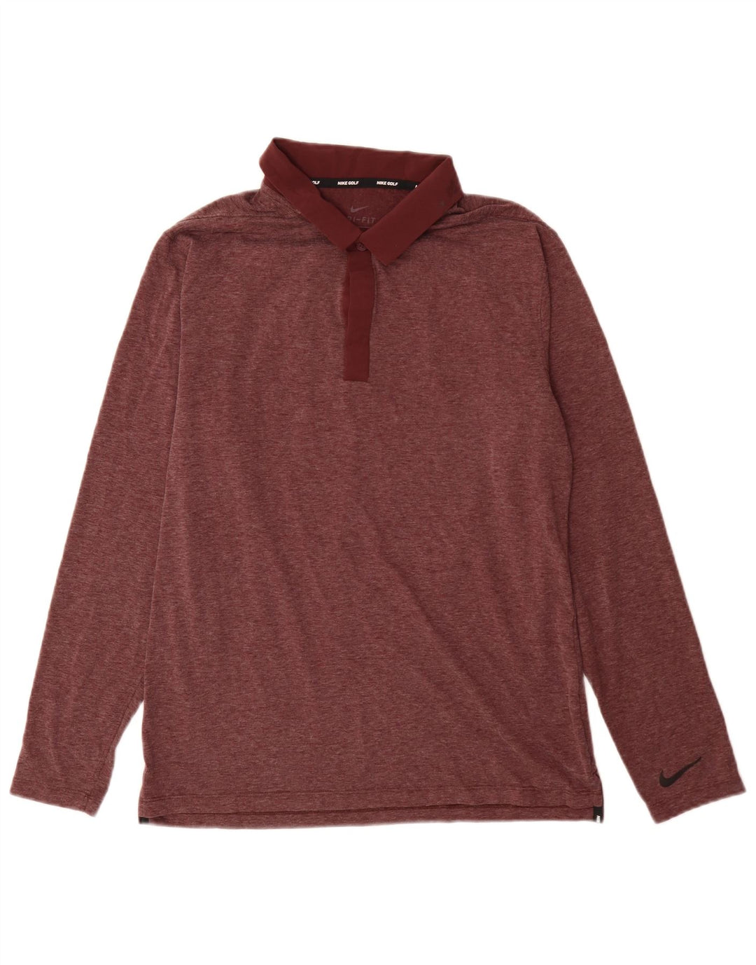 Nike Langærmet golf poloshirt til mænd Medium Burgundy polyester