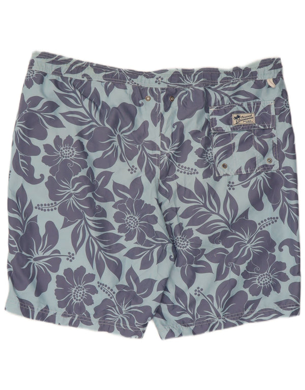 Marks & Spencer Badeshorts til mænd XL Blue Floral Polyester