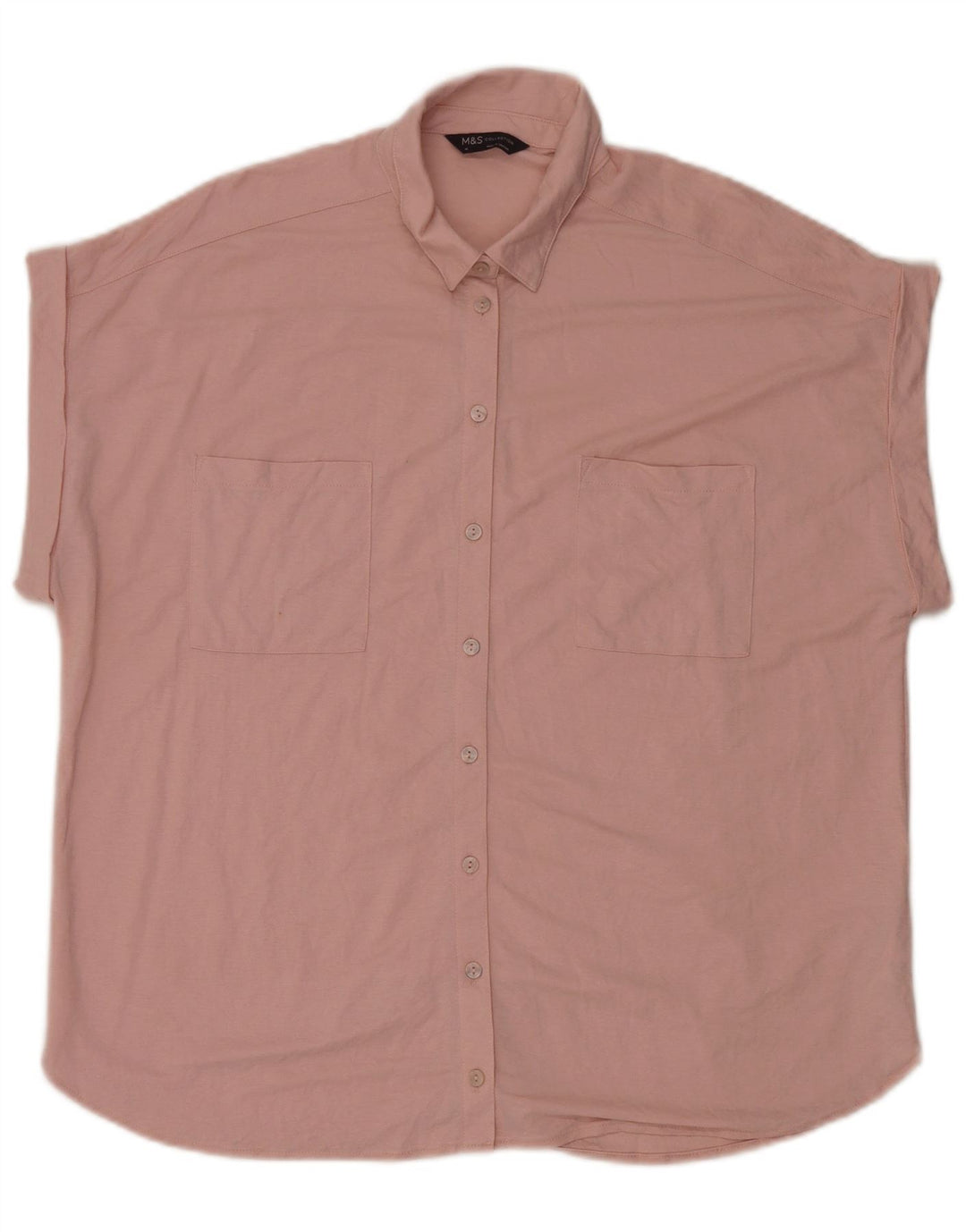 Marks & Spencer Kortærmet Oversized skjorte til kvinder UK 14 Large Pink