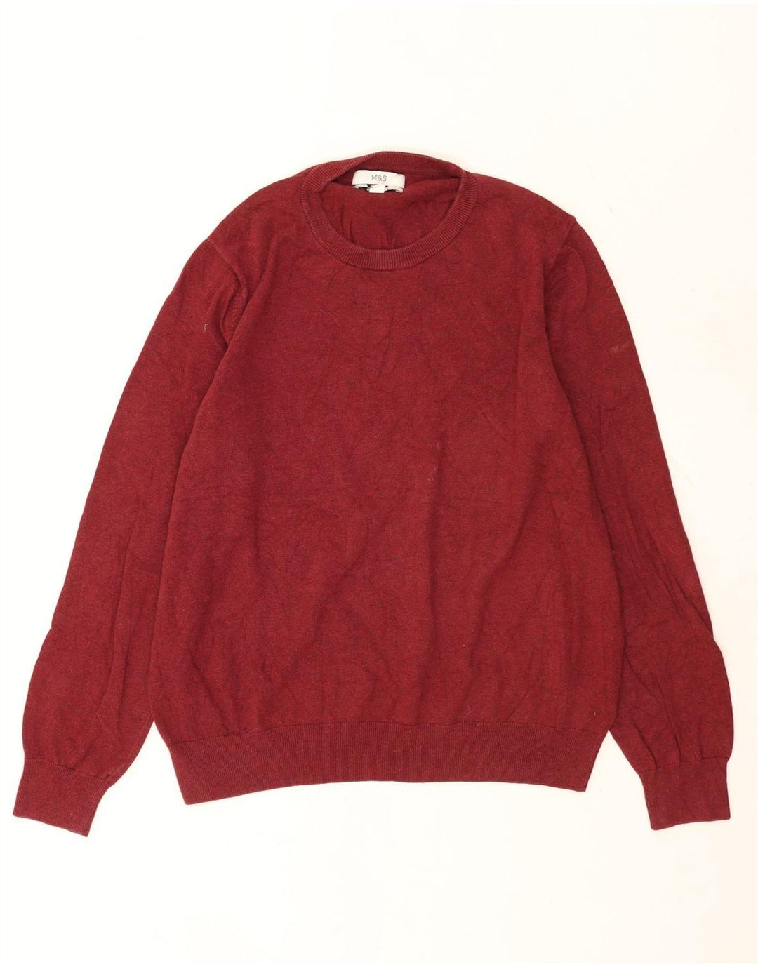 Marks & Spencer Herre sweater med rund hals XL rød bomuld