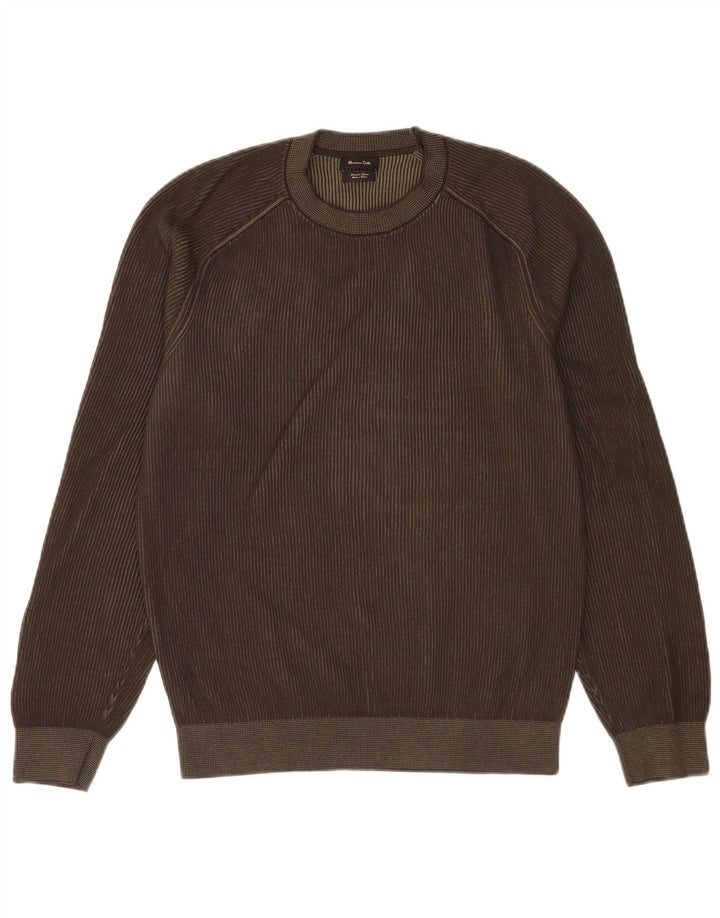 Massimo Dutti Herre sweater med rund hals, medium brun bomuld