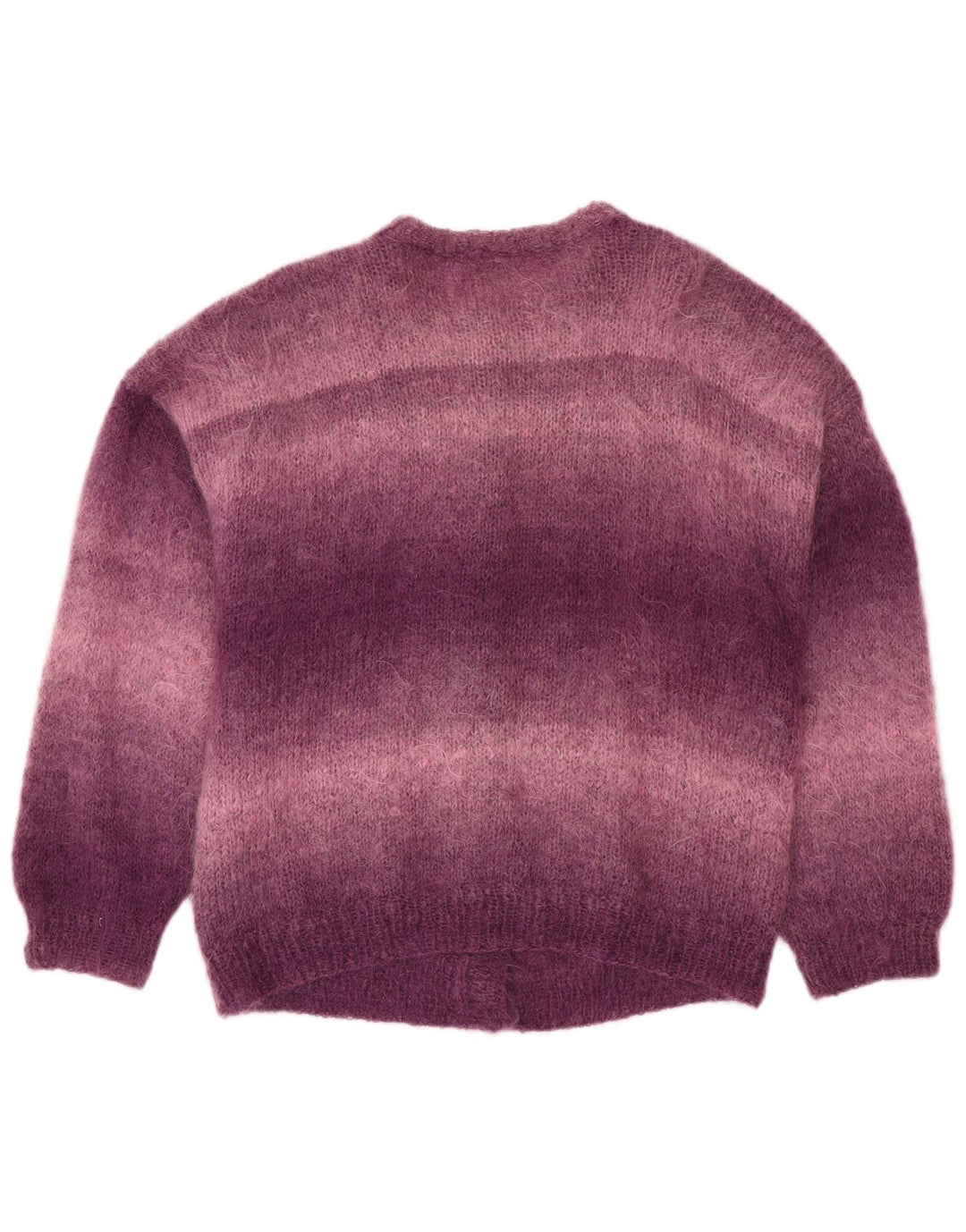 VINTAGE Dame Loose Fit Cardigan Sweater UK 18 XL Lilla Colourblock