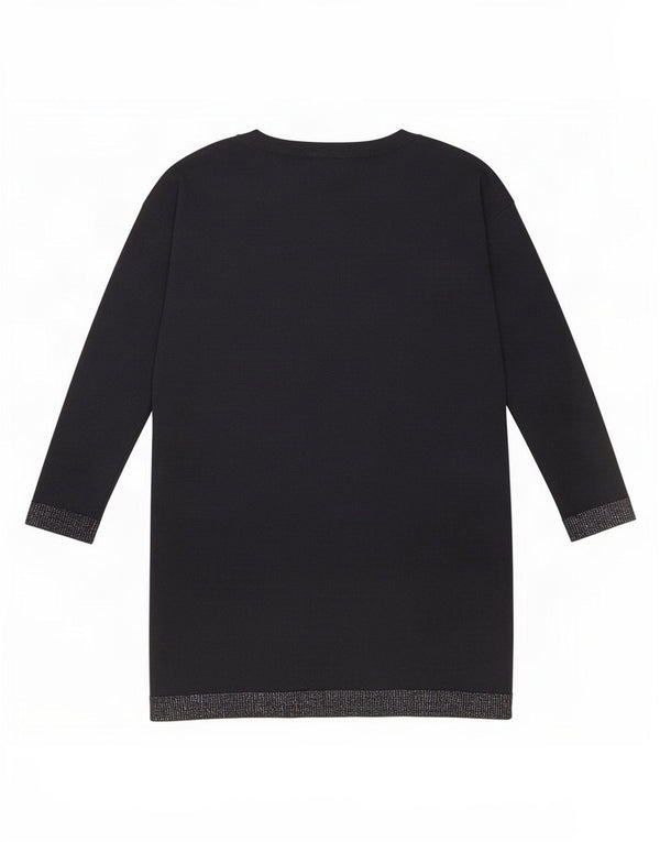 Oasis Dame Oversized Top Langærmet UK 6 XS Navy Blue Spotted Polyester
