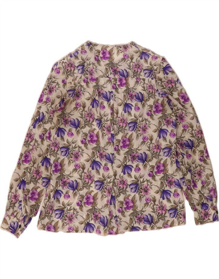 VINTAGE Womens Shirt Blouse UK 16 Large Multicoloured Floral Vintage Vintage and Second-Hand Vintage from Messina Hembry 