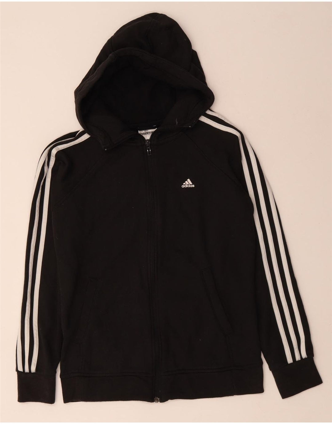 Adidas Dame Climalite Hættetrøje Sweater UK 8/10 Lille sort bomuld