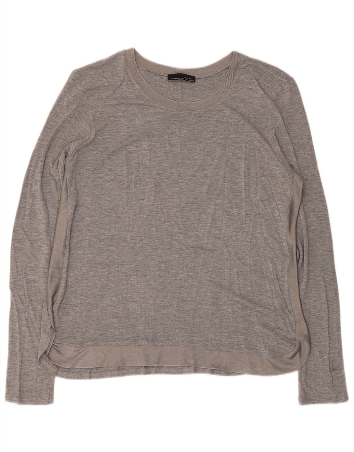 Zara Dame Top Langærmet UK 16 Large Grå Flecked
