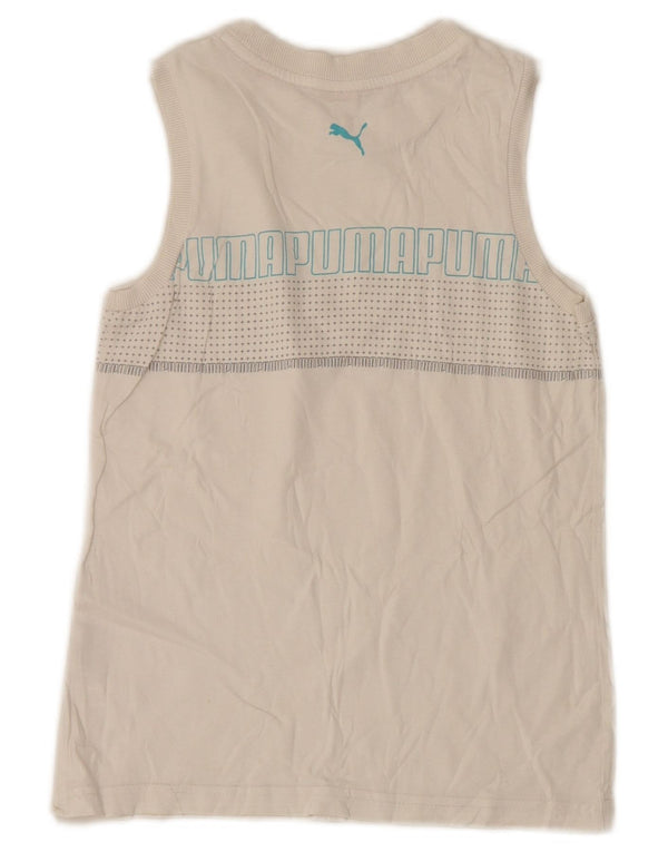 Puma Drenge Grafisk Vest Top 9-10 År Hvid Plettet