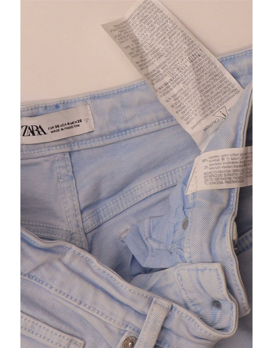 Zara Dame Bootcut Jeans EU 36 XS W26 L28 Blå Bomuld
