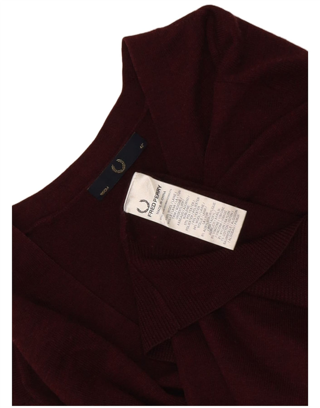 Fred Perry Herre cardigan sweater Medium Bourgogne uld