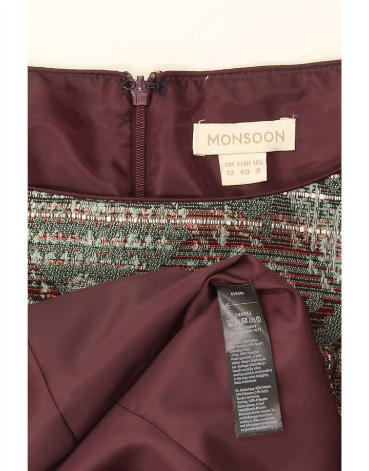 Monsoon Womens Shift Dress UK 12 Medium Flerfarvet geometrisk bomuld