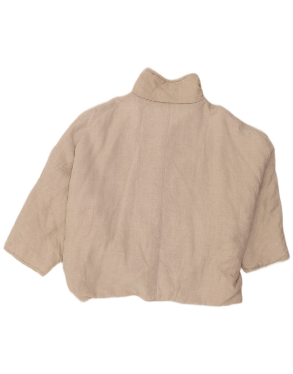 Vintage 3/4 ærmet bomberjakke til kvinder, UK 16, stor beige farveblok