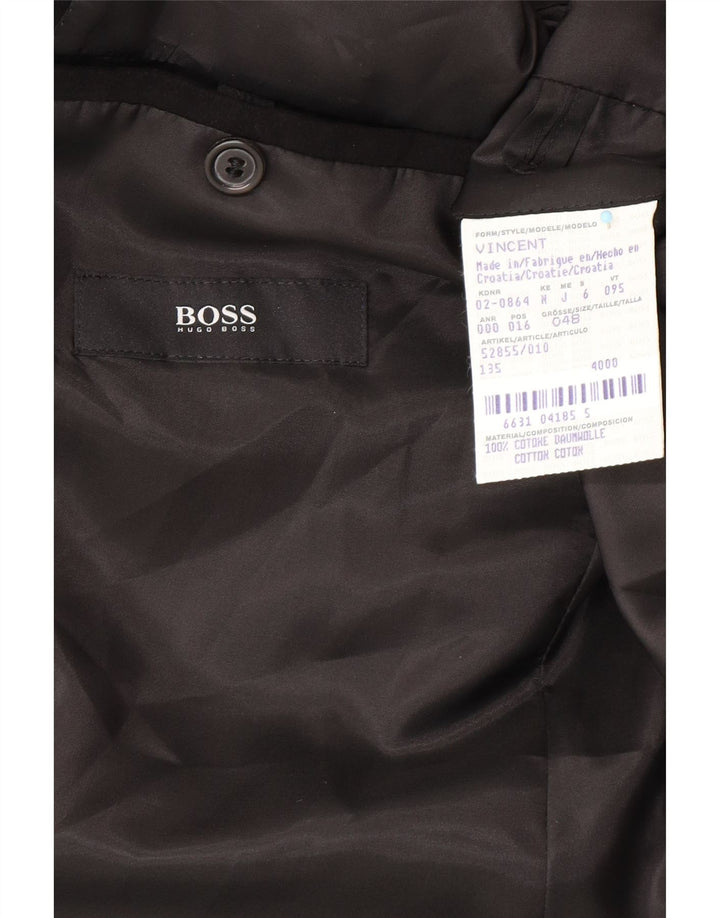 HUGO BOSS Herre 2-knaps blazerjakke EU 48 Medium Sort Bomuld