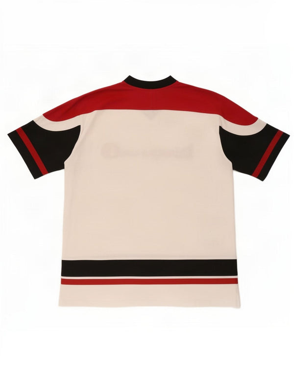 Champion Herre Grafisk T-Shirt Top 2XL Hvid Colourblock Bomuld