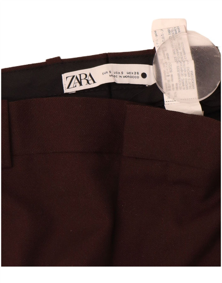 Zara lige chinosbukser til kvinder Small W26 L28 brun polyester