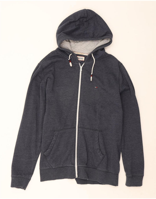 Tommy Hilfiger Herre hættetrøje med lynlås 2XL marineblå bomuld