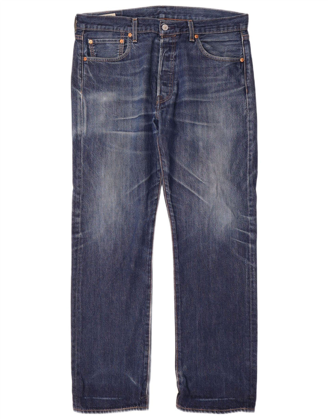 LEVI'S Herre 501 Straight Jeans W34 L31 Blå Bomuld