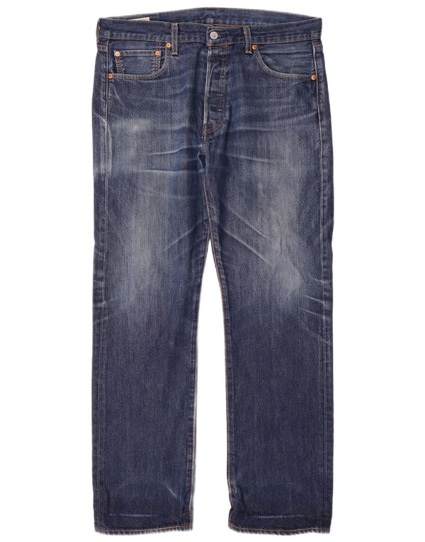 LEVI'S Herre 501 Straight Jeans W34 L31 Blå Bomuld