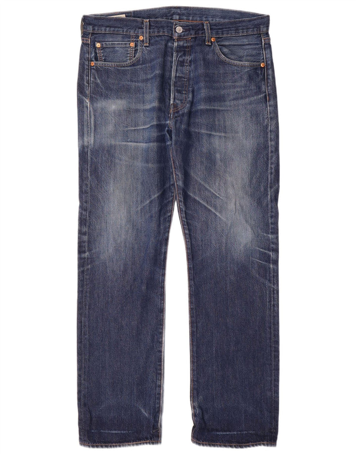 LEVI'S Herre 501 Straight Jeans W34 L31 Blå Bomuld